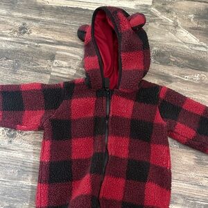 George Red and Black Plaid Kids Jacket